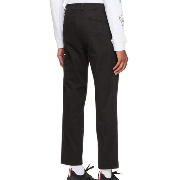 Moncler Men's Black Cotton Twill Trousers Zip Pocket Size M US / 48 IT MSRP $880 - Picture 3 of 12